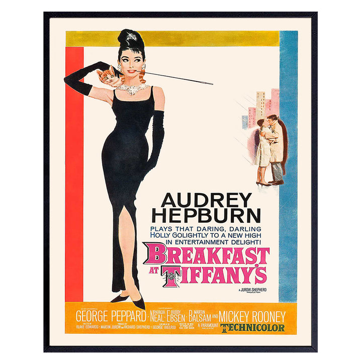 Audrey Hepburn Wall Art - Audrey Hepburn Poster - Mid Century Modern Decorations - Vintage Style Hollywood Movie Posters - Retro Wall Art Home Decor for Women - 8x10 Unframed