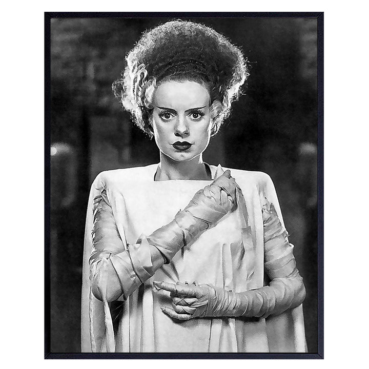 Bride of Frankenstein Poster - 8x10 Frankenstein Decor - Horror Movie Posters - Hollywood Movie Wall Art Decor Photo - Home Theater Decor for Women - Bridal Shower Gifts - Frankenstein Mary Shelley