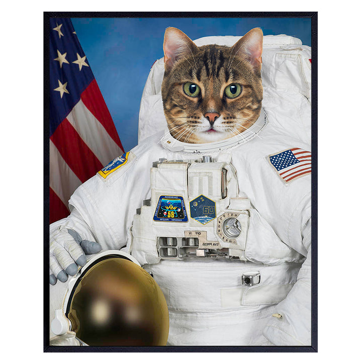 Cat Astronaut - Cat Wall Decor - Astronaut Decor - Space Wall Decor - Space Wall Art - NASA Wall Decor - Funny Cat Wall Art Poster - Cute Cat Home Decor - Cat Themed Gifts