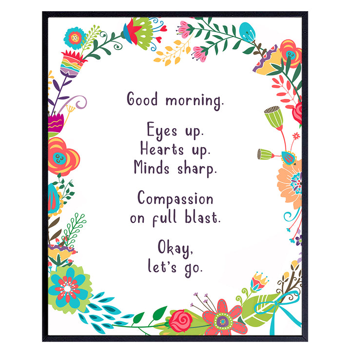 Good Morning Merchandise - Positive Quotes Wall Decor Poster - Motivational Wall Art - Bathroom Decor for Women - Unique Funny Housewarming Gift for Her, Wife - 8x10 Room Decoration