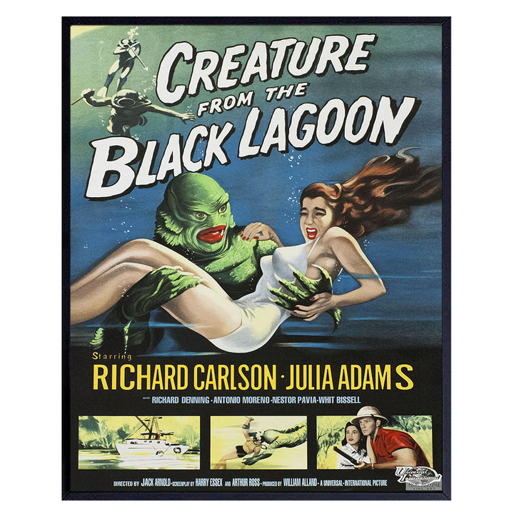 Creature From the Black Lagoon - 8x10 Vintage Hollywood Horror Movie Poster Wall Art Print - Creepy Classic Scary Movie Home Decor Picture for Man Cave, Boys Bedroom, Teens Room - Gift for Men