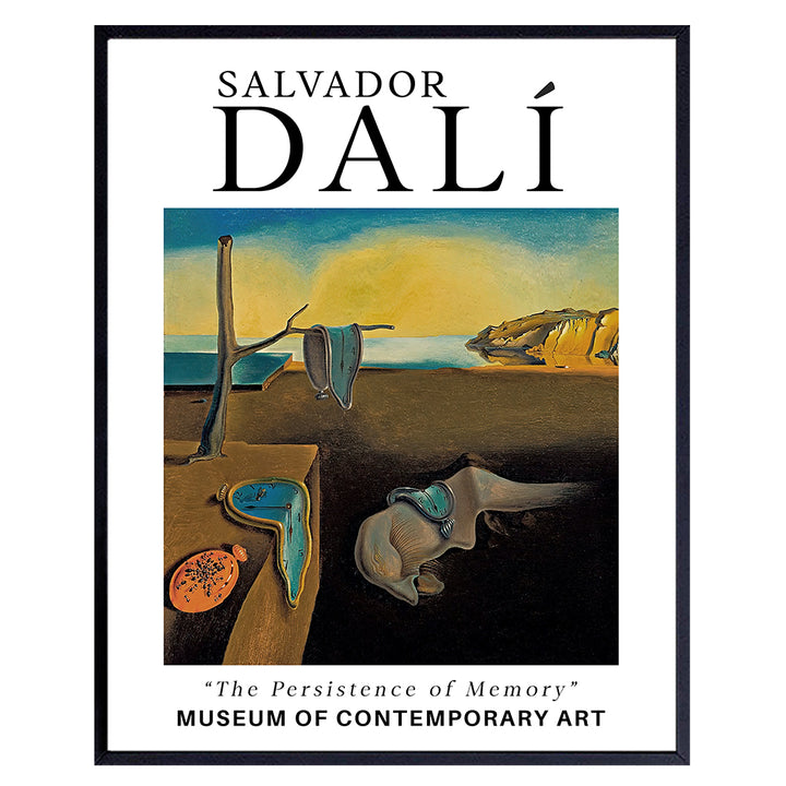 Salvador Dali Clock Wall Art & Decor - Gallery Wall Art - Salvador Dali Prints - Surrealism Wall Art - Museum Poster - The Persistence of Memory - Aesthetic Room Decor