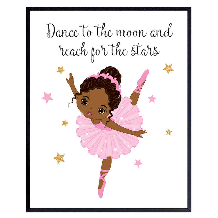 Black Wall Art for African American Girl Black Girl Gifts African American Girl Gifts - African American Wall Art - Afro Wall Art - Ballerina Wall Decor - African American Little Girls Room Decor 8x10