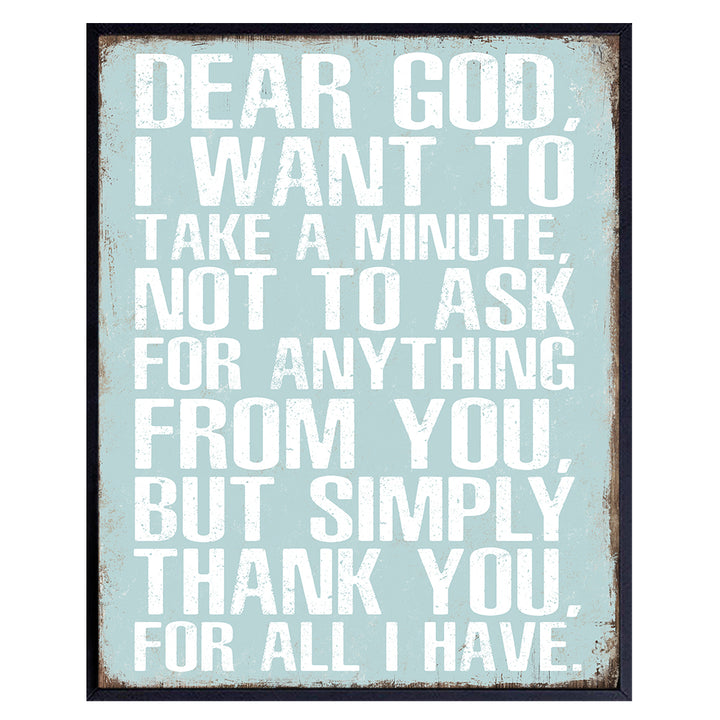 Religious Wall Decor - Christian Gifts for Women - Catholic Wall Decor - Grateful Wall Decor - God Wall Decor - Spiritual Wall Decor - Prayer Wall Decor - Inspirational Wall Art - Thank You Wall Decor