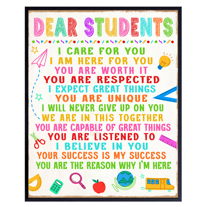 Kids Preschool Kindergarten Classroom Decor - Teacher Gifts - School Wall Decor - Teacher Supplies - positive Educational Motivational poster - Back to School Classroom Wall Art, Classroom Decorations