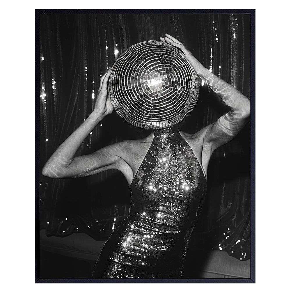 mannequin dress form Disco ball Decor, Disco Decor - 70s Vintage Retro Wall Decor, Party Ar
