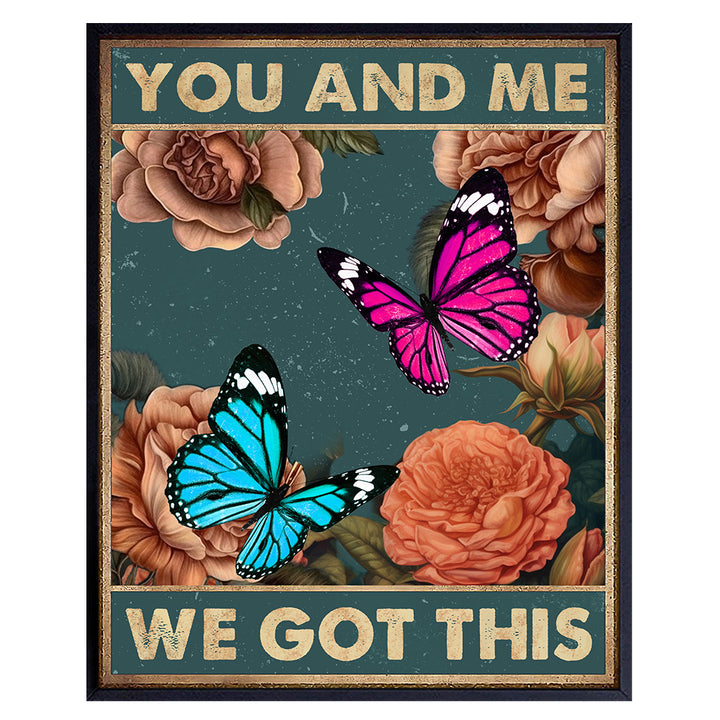 Romantic Decorations - Anniversary Gifts - Bridal Shower Gift - Wedding Gift - Just Married Gift - Sentimental Gifts for Women Men Wife - Couple Wall Decor - Butterflies Bedroom, Living room Wall Art