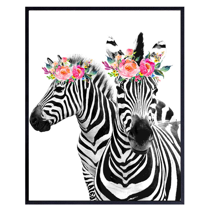 Zebra Wall Decor - Zebra Wall Art - Wall Decor for Women - Girls Room Wall Decor - Safari Wall Decor - Cute Girly Room Decorations - Girls Bedroom Wall Decor - Nursery Wall Decor - Baby Wall Decor