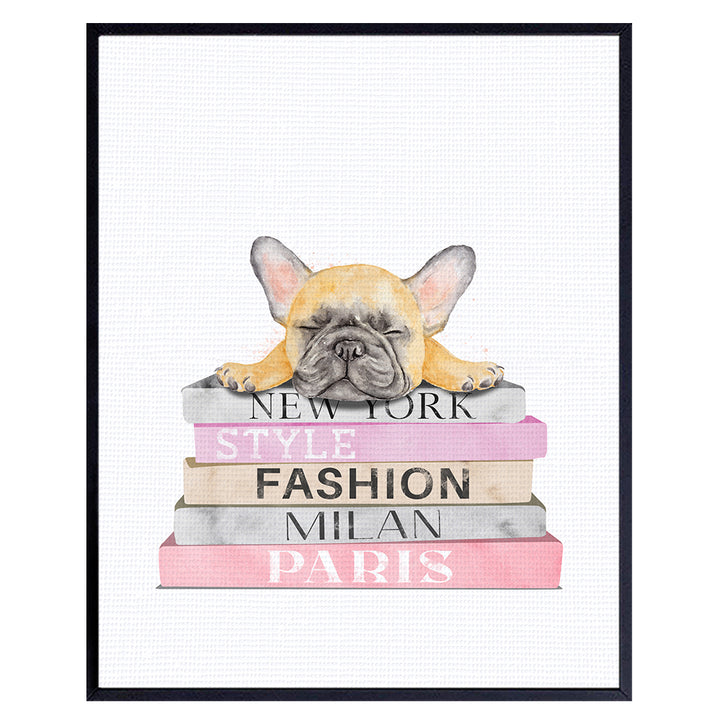 French Bulldog Decor - French Bulldog Gift - Designer Wall Decor - Dog Wall Decor - Puppy Wall Decor - High Fashion design - Glam Wall Art - Dog Lover Gifts - Cute Dog Wall Art