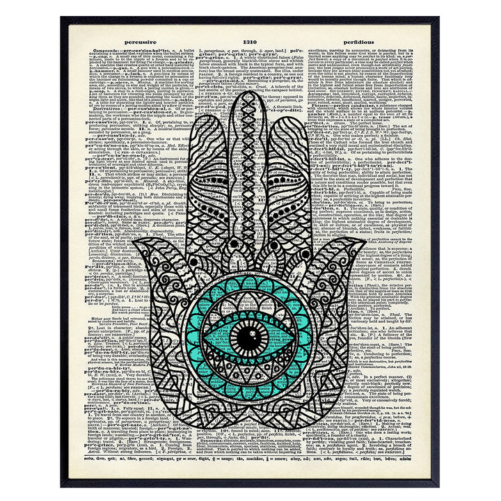 Evil Eye - Hamsa Wall Decor - Hamsa Hand - Hand of Fatima - Spa Wall Decor - Hindu, Buddhism, Zen Decor - Meditation Decor - Jewish, Spa Wall Decor - Yoga Wall Art - Spiritual Gifts