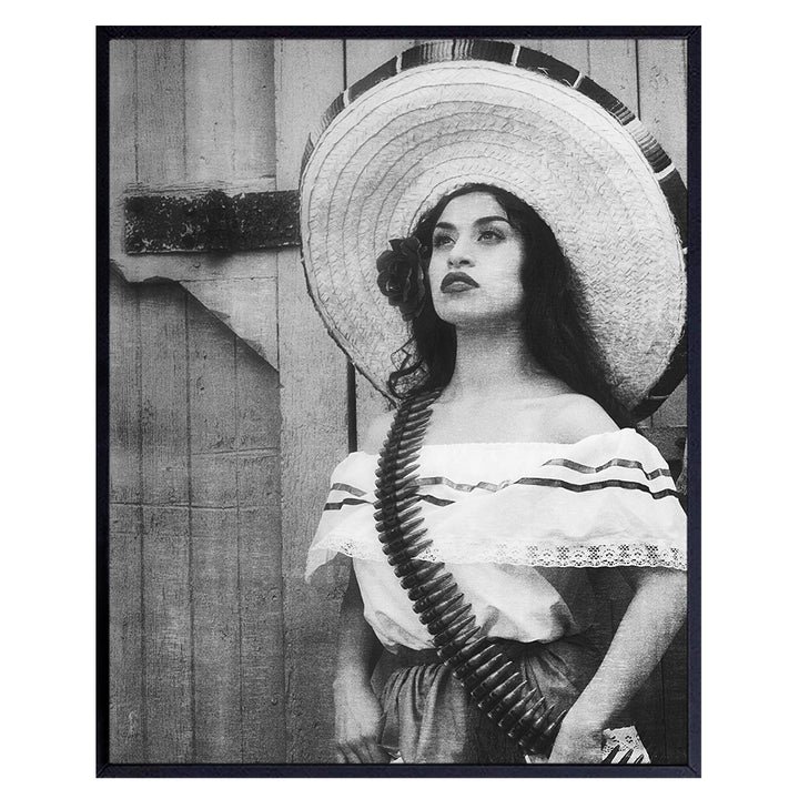 Vintage Mexican Wall Art Picture - Mexican Gifts - Decoraciones Para Cuartos - Artes Mural Regalos - Mujera Mexicana - Cinco de Mayo Party Decorations - Chicano Art Wall Decor - Woman Poster Print