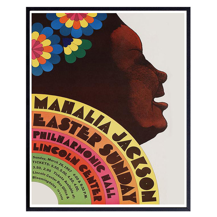 Mahalia Jackson Poster - African American Wall Art - African American Women Wall Decor - Gospel Music - Black History - Black Culture - Black Music - Famous Vintage Concert Posters - Afro Wall Art