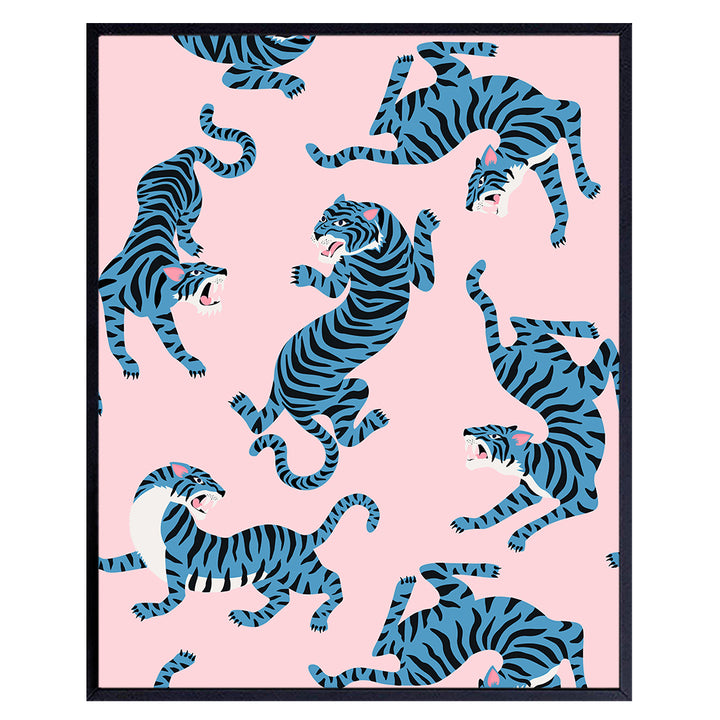 Preppy Cute Aesthetic Room Decor - Cute Cat Wall Decor for Women, Woman, Girls - 60s 70s VSCO Room Decor for Wall Collage Kit - Pop art College Dorm Room Decor - Minimalist Boho-chic Tiger Wall Decor