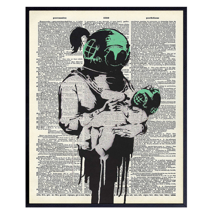 Banksy Wall Art & Decor - Banksy Poster 8x10 - Banksy Art - Graffiti Wall Decor - Street Art - Hip Cool Urban Wall Art - Unique Dictionary Art for Home, Apartment, Living Room, Bedroom, Nursery