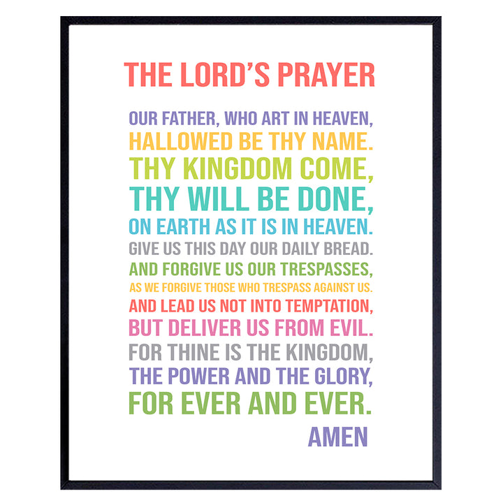 Lords Prayer Wall Art - Catholic Gifts - Christian Gifts for Women, Men, Kids - Religious Wall Decor - Bible Verse Wall Art - God Wall Decor - Christian Wall Art - Blessed Wall Decor - Bible Study