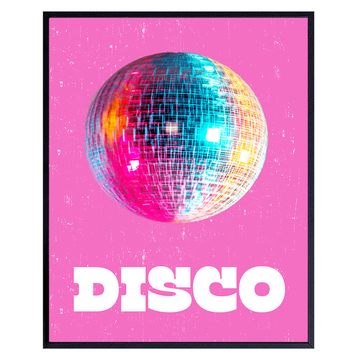 Vintage Retro Disco Ball Decor - Teen Girls Room Decor, Funky Living room Decor for Women - 70s 80s Chic Home Decor, Cute Aesthetic Room Decor, Preppy Room Decor, Trendy Wall Decor, Pop Art Wall Decor