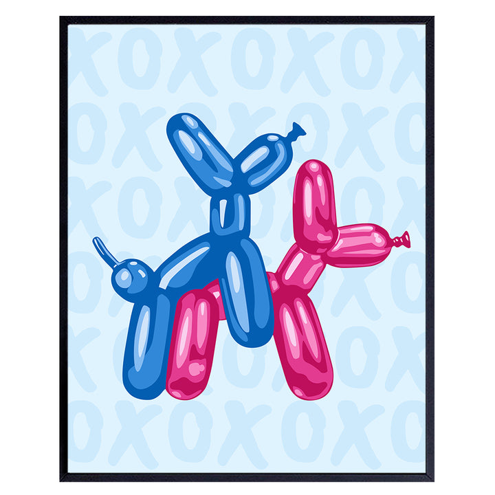 Balloon Dog Aesthetic Wall Art - Pink Blue Bedroom Wall Art - Pop art Modern art Poster - Yellowbird Art & Design - Preppy Room Decor - Trendy Room Decor - Dorm Room Decor UNFRAMED 8x10