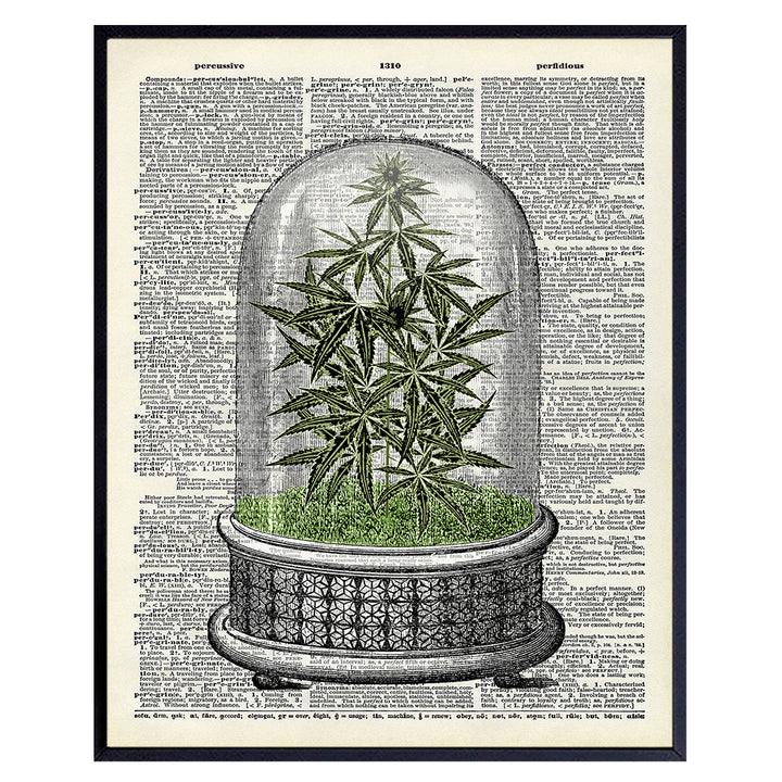 Marijuana Decor - Weed Smoking Gifts - Dope Wall Decor - Cannabis Wall Art - Pothead Gifts - Stoner Room Decor - Pot Smoker Gifts - Weed Posters - Smoking Marijuana Poster - 8x10 Ganja