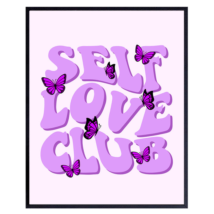 Retro style Inspirational poster - 70s Motivation Wall Art & Decor - Self-love Wall Decor for Women - Groovy Hippie Trendy Room Decor - Light Purple Teen Girls Room Bedroom Aesthetic - Daughter Gift