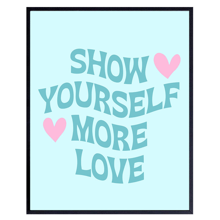 Inspiration Self-love Wall Art & Decor - Cute Blue Aesthetics Family Wall Art - Indie Preppy Home Decor - Bedroom Decor - New Age Gift for Women - Yellowbird Art & Design Contemporary art Poster 8x10