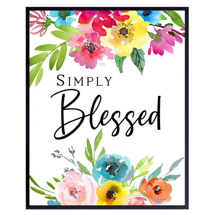 Blessed Sign - Blessed Wall Decor - Christian Wall Art - Blessed Wall Art - Religious Gifts for Women - Catholic Gifts - Scripture Wall Decor - Bible Verse Wall Art - God Wall Decor