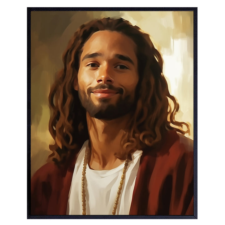 Jesus Christ Wall Art & Decor - Hispanic Christian Home Decor - Religious African American Wall Art - Latino Heritage - African Americans Black Jesus - Christian Gift - God Wall Decor Poster 8x10