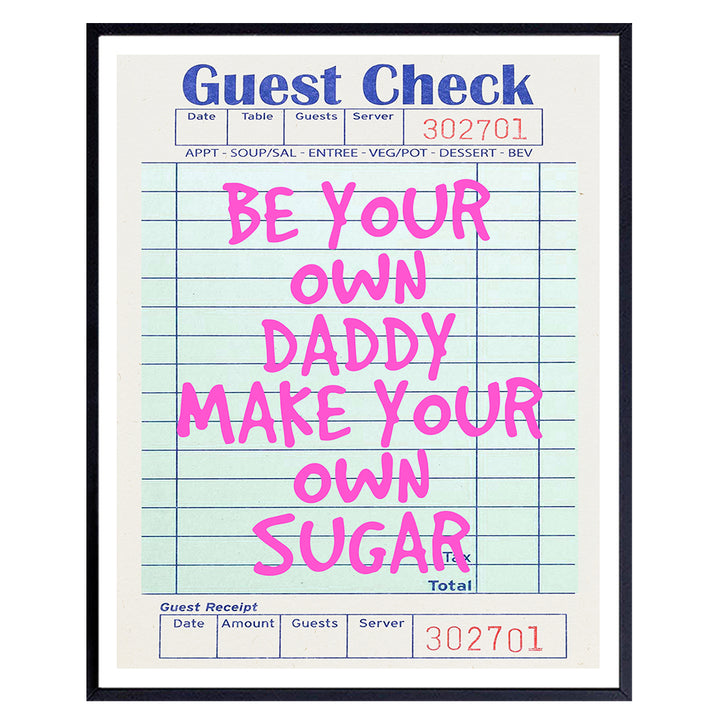 funny Quotes Wall Decor - Home Office Bedroom Decor for Women - Preppy Trendy Funky Indie Eclectic Cute Aesthetic Room Decor - Inspiration Motivation Pink Funny Sayings Guest Check Wall Art Poster