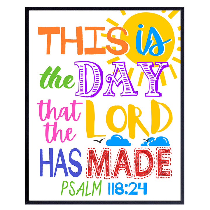 This is the Day the Lord Has Made Sign - Christian Wall Art Gifts - Religious Wall Decor - Bible Verse Wall Art - Scripture Wall Art - God Wall Decor - Ordained Minister Gifts - Pastor Gifts - Psalms