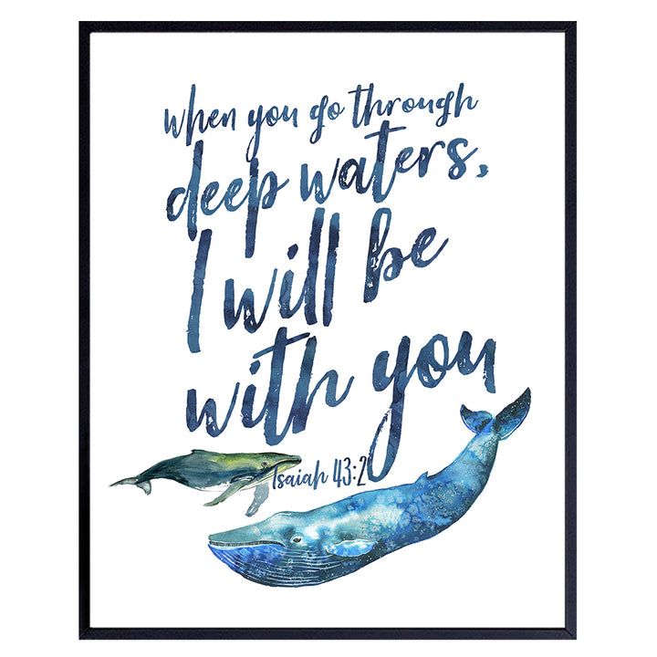 Isaiah 41 10 - Blue Whale Wall Decor - Christian Wall Decor - Religious Wall Art - Catholic Gifts - Bible Verse Wall Decor - Scripture Wall Decor - God Wall Art - Spiritual Gifts - Inspirational Decor