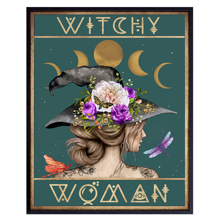 Witch Wiccan Witchy Room Decor - Womens Boho Wall Art - Gothic Decor - Wicca Decor - Pagan Decor - Witchcraft Supplies - Goth Wall Decor - Hippie Room Decor - Boho Wall Decor - Bohemian Wall Decor