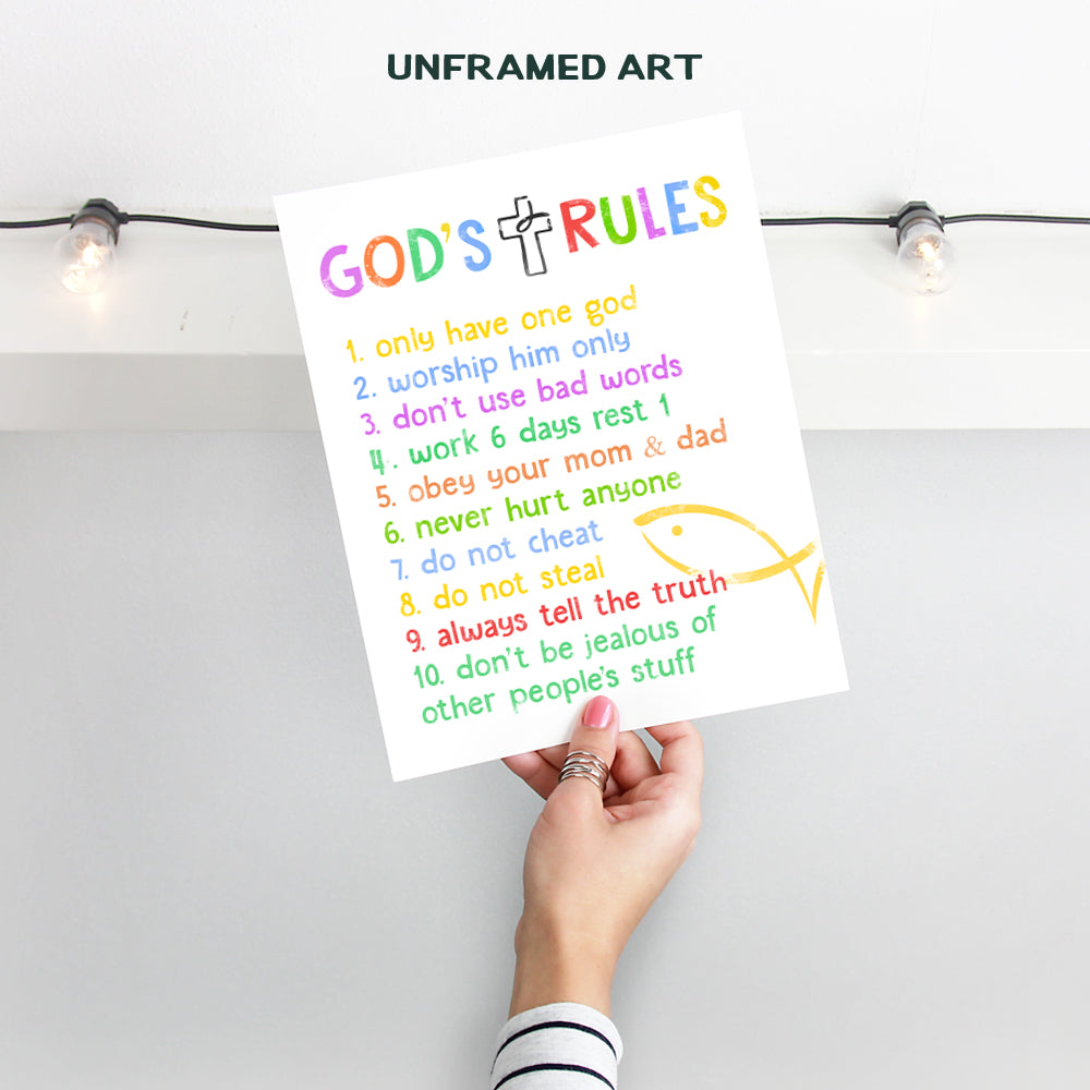 Religious Scripture Wall Art - Bible Verse Kids Poster - Christian Nursery Decor - Kids Room Wall Art - Pastel Colors Poster - Faith, Religion Art - Child's Room Decor - God's Word - Unframed