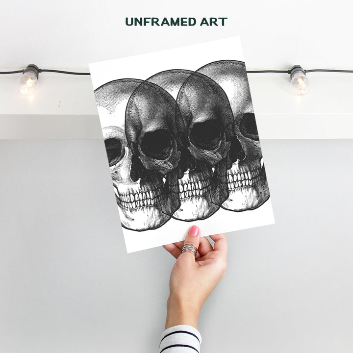 Contemporary Skulls Modern Pop Art Wall Decor Picture Print - Unique Gift for Steampunk, Hipster, Goth Fans, Men, Women, Teens - 8x 10 Room Decoration for Home, Apartment, Office, Bedroom, Bathroom