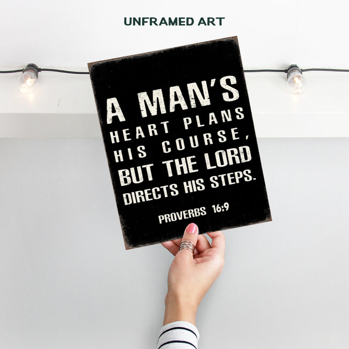 Bible Verse Wall Art - Bible Verses Religious Decor - Inspirational spiritual Gifts for Men - Psalm Wall Decor - Catholic Gifts for Pastor, Minister - God Scripture Wall Art - Decorations