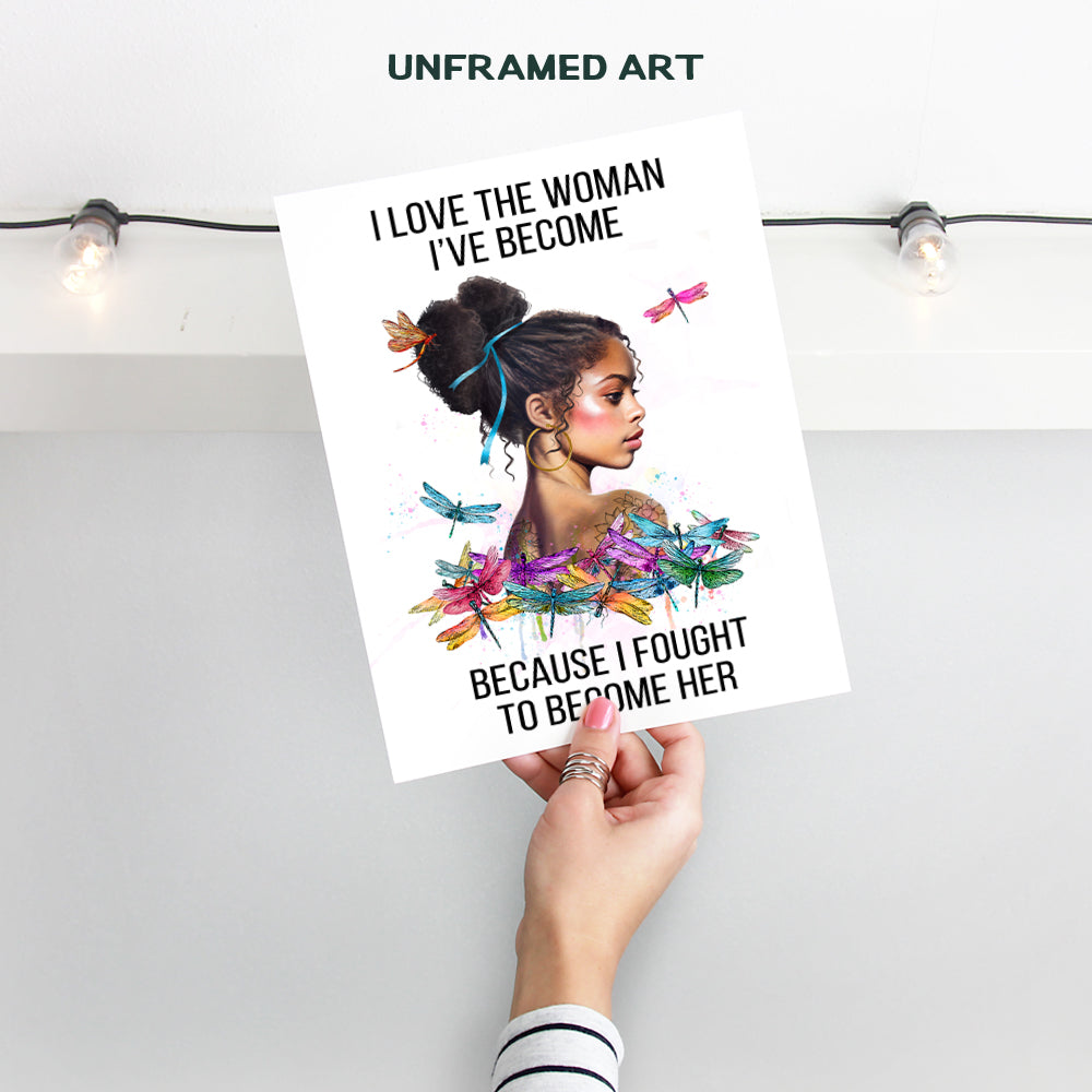 African American Women Motivational poster - Black Woman African Americans Wall Art - Inspiration Women’s Empowerment Positive Quotes for Living room Bedroom - Inspirational Boho Wall Decor UNFRAMED