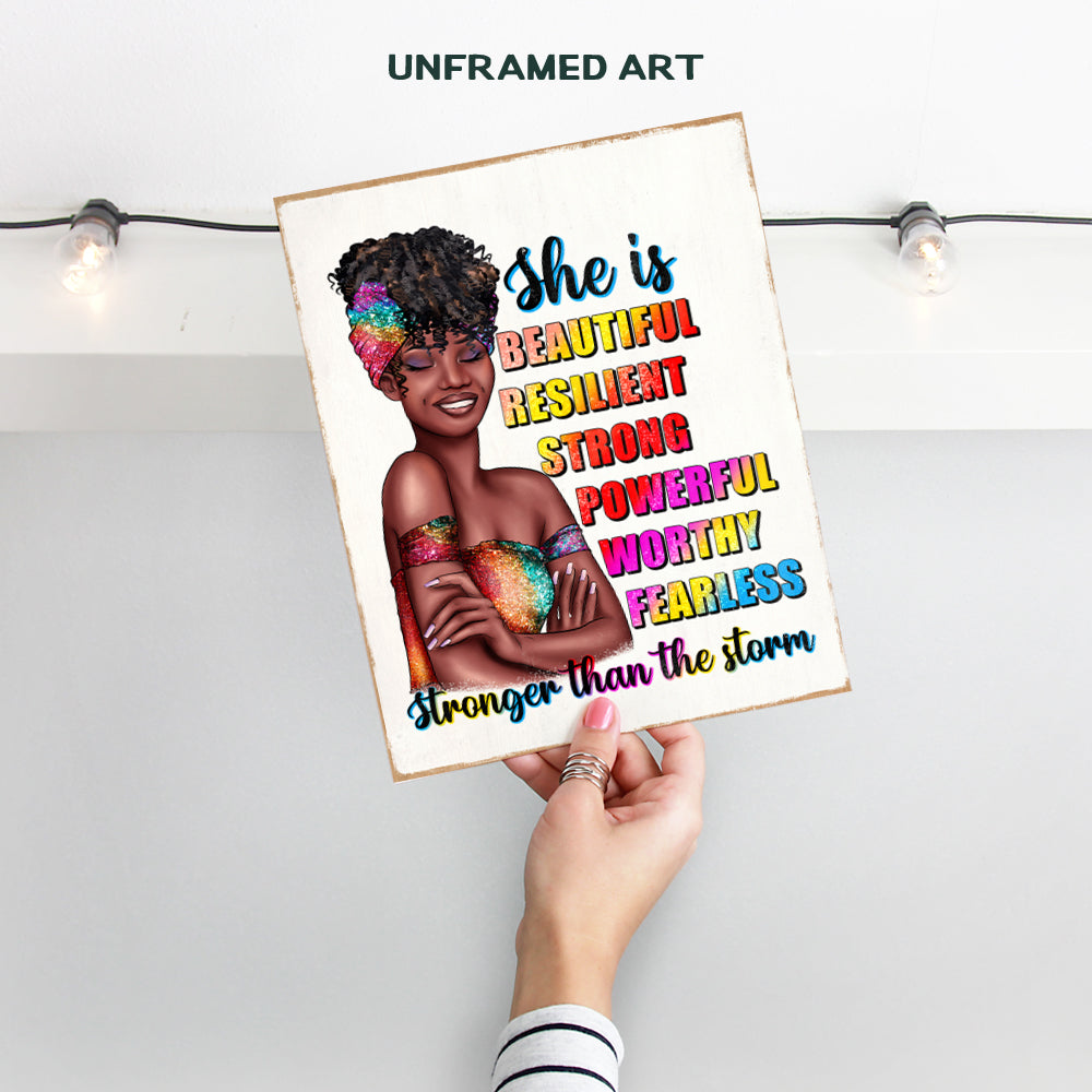 Black women Inspirational Wall Decor - Motivational Wall Art for Black Girl, Woman, Teen - Encouraging positive Quotes Wall Decor - Black Pride Women's Empowerment Affirmations for African Americans