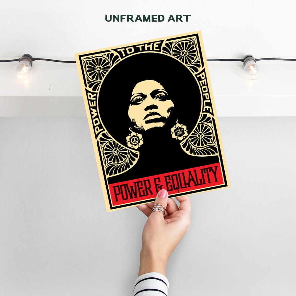 African American Wall Art & Decor - Black Culture - Power to The People - Black Art - Black Pride Poster - Black Lives Matter Sign - Gifts for African American Women, Men, Girl, Boy - Classroom Decor