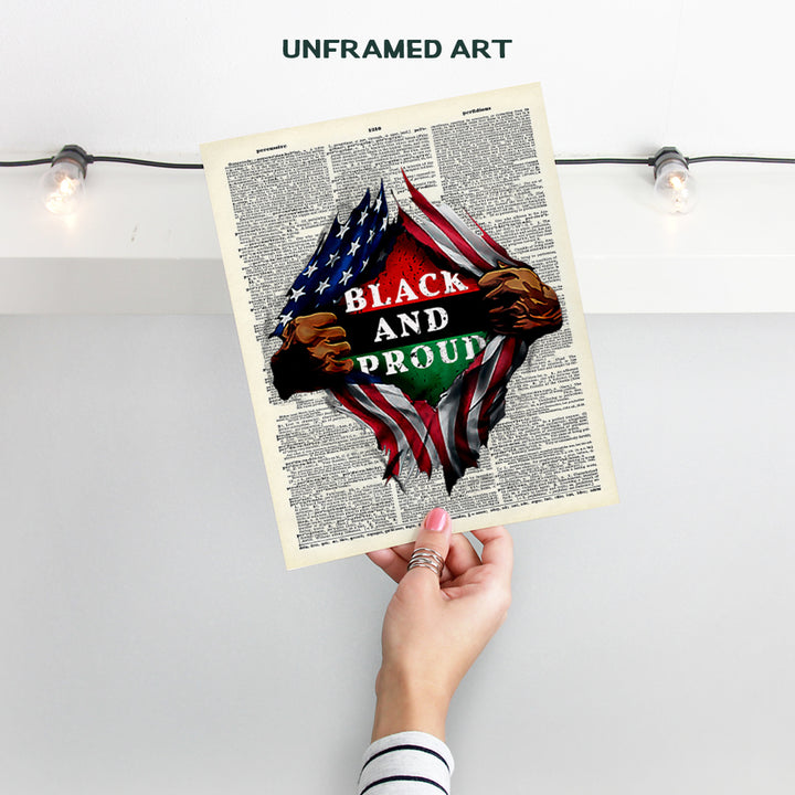 Black Pride, African American Dictionary Wall Art - 8x10 Photo Poster - Patriotic Gift for Black History Month, Martin Luther King, Malcolm X Fans - Black Lives Matter