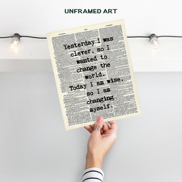 Inspirational Quote, Dictionary Art Print - 8x10 Upcycled Typography Poster - Wall, Home, Apartment or Office Decor, Decoration - Makes Cool Unique Gift - Unframed Motivational Picture Photo