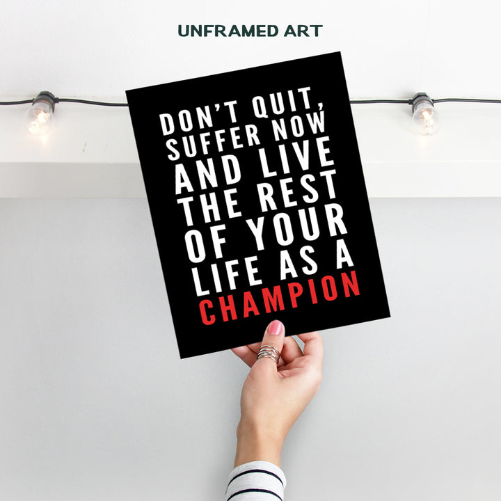 Motivational Quote Wall Art, Home Decor - Gift for Entrepreneur, Coach, Trainer, Boxing Fans - Inspirational Poster, Print - Unique Room Decorations for Office, Gym, Kids Room - 8x10 Unframed