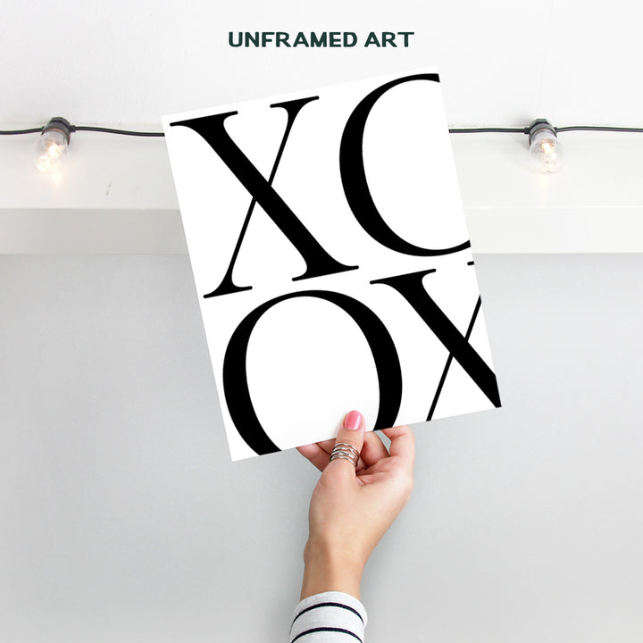 XOXO Unframed Wall Art Print - Perfect Affordable Gift - Modern Chic Home Decor - Ready to Frame (8X10) Photo - Hugs and Kisses