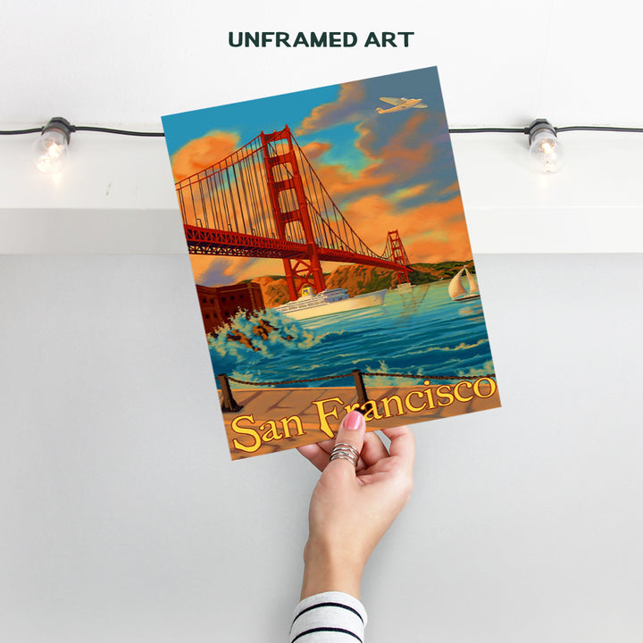 Golden Gate Bridge Unframed Photo - Vintage Wall Art Print - Makes a Great Gift - Chic Home Decor - Ready to Frame (8x10)