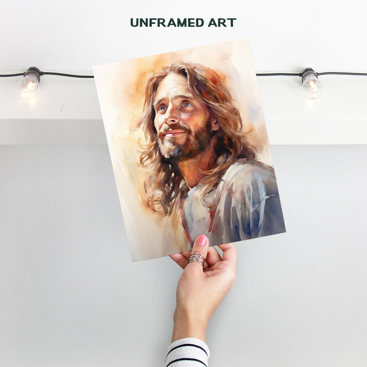 Jesus Christ Wall Decor - Jesus Poster - Jesus Loves Me - God Art - Faith Wall Decor - Religion Wall Art & Decor - Christianity Gift - Inspiration Art for Living room, Bedroom, Home Office, Men Women