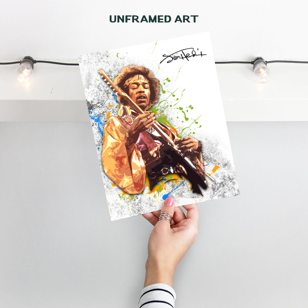 Jimi Hendrix Unframed Wall Art Print - Great Gift For Musicians, Guitarists and Rock n Roll Fans - Retro Chic Home Decor - Ready to Frame (8x10) Vintage Photo