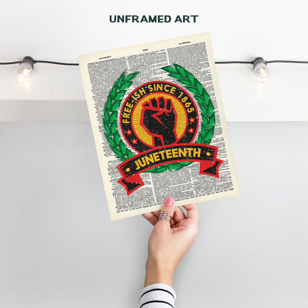 Black Power Art - Juneteenth Flag Wall Decor - African American Wall Art for Men - Black Culture - Black History Month, Martin Luther King, Malcolm X Fans - Black Pride - Afro American Poster