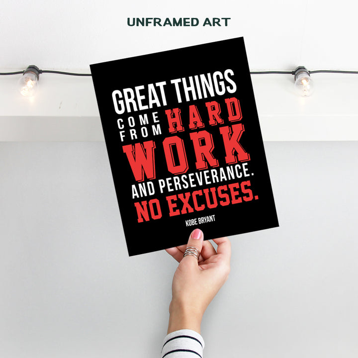 Motivational Quote - Cool Gift for Basketball Fan, Men, Boys, Teens - Inspirational Wall Decor, Art Decorations for Office, Bedroom, Living Room - 8x10 Sports Saying Poster - UNFRAMED