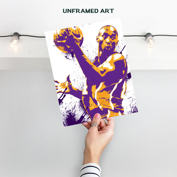 Kobe Bryant Poster - 8x10 Kobe Wall Decor -Basketball Wall Decor - Unique Gift for Los Angeles Lakers Fans, Men - Boys Room Decor, Teen Bedroom Decor, Sports Bar - Art Print Picture