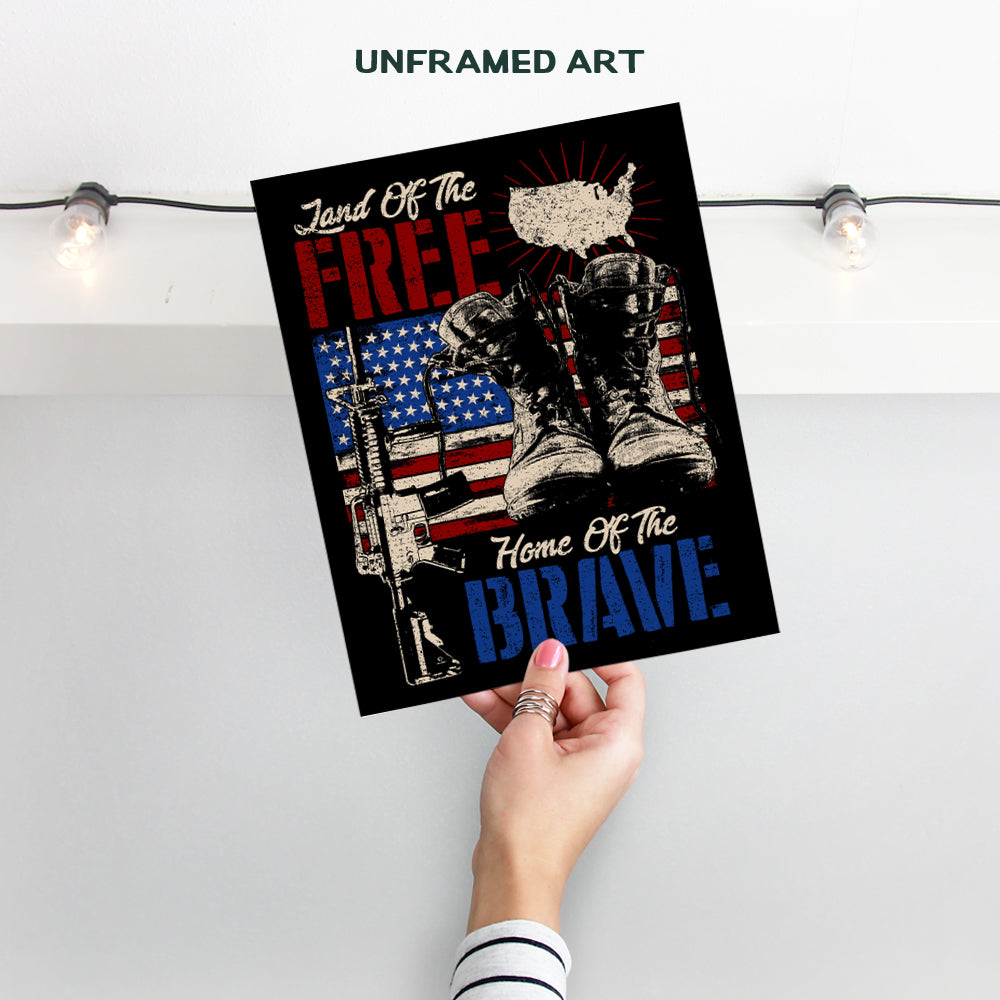 Patriotic Wall Decor - Military Gifts - American Flag Wall Art Home Decor, Room Decoration - Gift for Soldiers, Veterans, Army, Air Force, Marines, Navy, Coast Guard, Vets, Men, Women