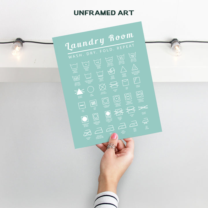 Laundry Room Typography Art Print - Funny Wall Art Poster - Chic Modern Home Decor - Makes a Great Affordable Housewarming Gift - 8x10 Photo- Unframed