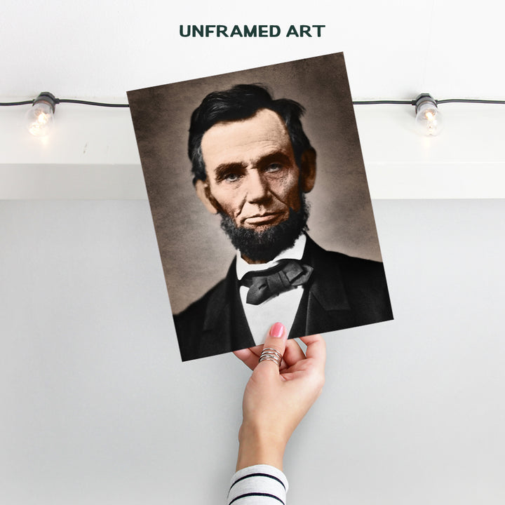 Abe Lincoln Poster - Abraham Lincoln Patriotic Wall Decor for Office, Living Room, Den - Abraham Lincoln Gifts for Republicans, Conservatives, Patriots, Civil War Fans - USA Wall Art Home Decor