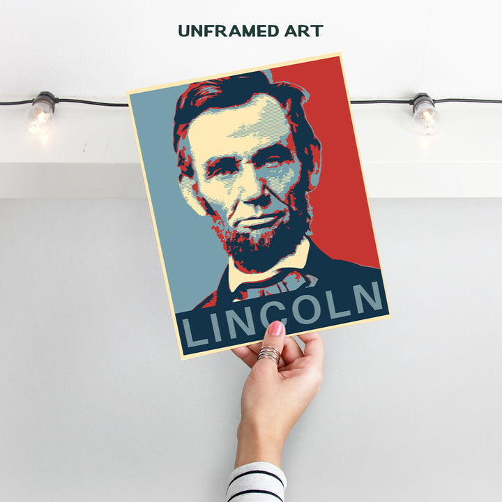 Abraham Lincoln Poster - Abe Lincoln Patriotic Wall Decor for Office, Home, Living Room, Den - Abraham Lincoln Gifts for Patriots, Republicans, Conservatives, Democrats, Liberals - USA US Wall Art